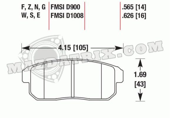 BRAKE PADS PORTERFIELD REAR, R4 RX8