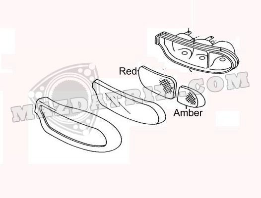 TAIL LIGHT LENS, 93-95 RED RIGHT