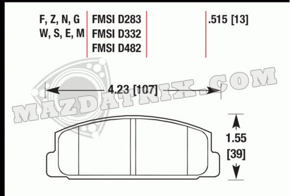 BRAKE PADS HAWK REAR, HT-10 84-95 13B