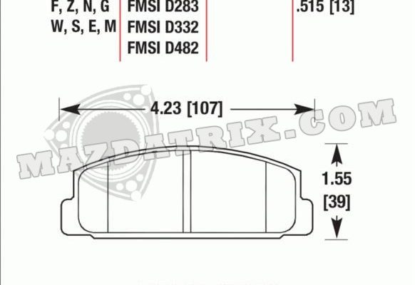 BRAKE PADS, PERFORMANCE FRICTION, REAR, 97 84-95 13B REAR