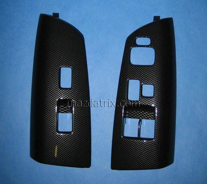 6X Carbon Fiber Window Lift Switch Panel Cover Trim For Mazda RX-8 High Dividend 