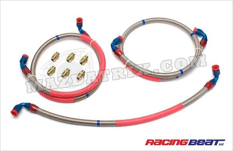 OIL COOLER HOSE SET, 09-11 RX8 STAINLESS