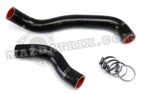 RADIATOR HOSE SET, SILICONE, 86-88 TURBO/NON TURBO RX7, BLACK